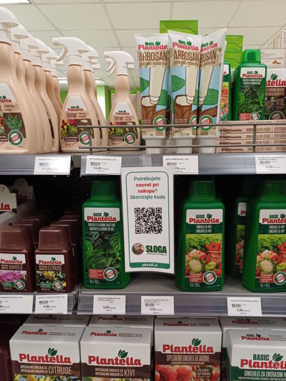 Tomappo QR code in garden center